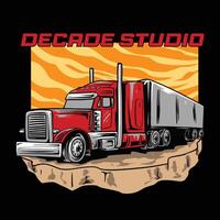 rouge un camion illustration pour t chemise impression vecteur