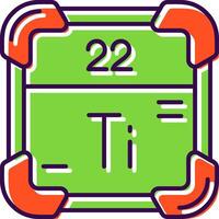 titane rempli icône vecteur