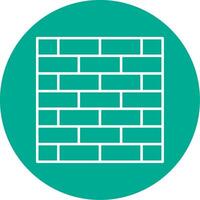 mur de briques ligne cercle Couleur icône vecteur
