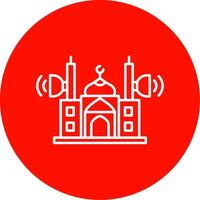 mosquée orateur ligne cercle Couleur icône vecteur