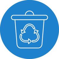 recycler poubelle ligne cercle Couleur icône vecteur