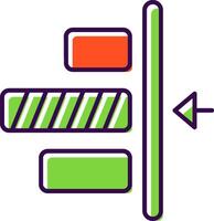 droite alignement rempli icône vecteur