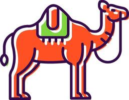 icône remplie de chameau vecteur