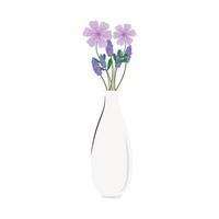 vase avec belle icône de décoration florale vecteur