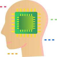 CPU plat pente icône vecteur