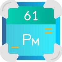 prométhium plat pente icône vecteur