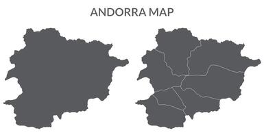 andorre carte. carte de andorre dans gris ensemble vecteur