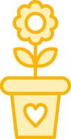 icône de vecteur de pot de fleur