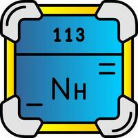 nihonium rempli pente icône vecteur