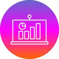 Statistiques ligne pente cercle icône vecteur