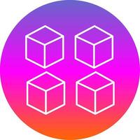 cube ligne pente cercle icône vecteur