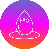 H2O ligne pente cercle icône vecteur