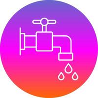 l'eau robinet ligne pente cercle icône vecteur