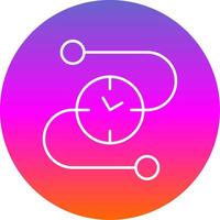 temps ligne ligne pente cercle icône vecteur