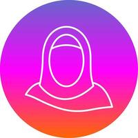 hijab ligne pente cercle icône vecteur