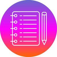 bloc-notes ligne pente cercle icône vecteur