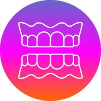 dentier ligne pente cercle icône vecteur