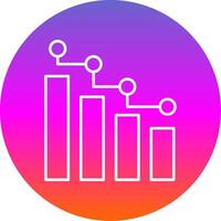 Statistiques ligne pente cercle icône vecteur