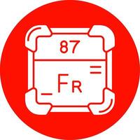 francium glyphe cercle multicolore icône vecteur