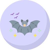 chauve souris glyphe plat bulle icône vecteur