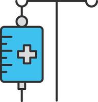 médical goutte ligne rempli lumière icône vecteur