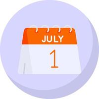 1er de juillet glyphe plat bulle icône vecteur