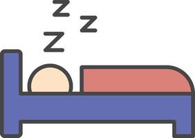 sommeil ligne rempli lumière icône vecteur