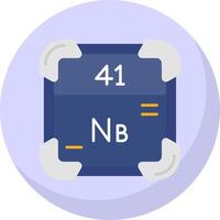 niobium glyphe plat bulle icône vecteur