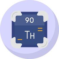 thorium glyphe plat bulle icône vecteur