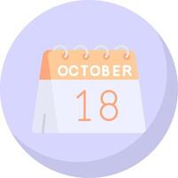 18e de octobre glyphe plat bulle icône vecteur