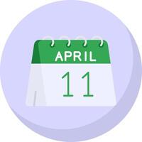 11ème de avril glyphe plat bulle icône vecteur