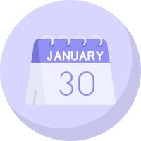 30 de janvier glyphe plat bulle icône vecteur