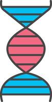 ADN ligne rempli lumière icône vecteur