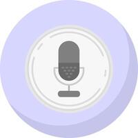 microphone glyphe plat bulle icône vecteur