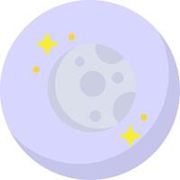 lune glyphe plat bulle icône vecteur