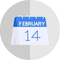 14e de février plat échelle icône vecteur