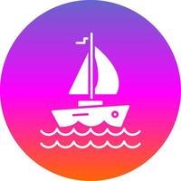 yacht glyphe pente cercle icône vecteur