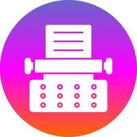 machine à écrire glyphe pente cercle icône vecteur