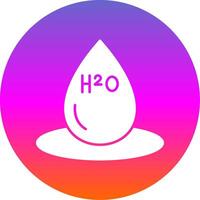 H2O glyphe pente cercle icône vecteur