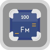 fermium plat rond coin icône vecteur