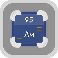 américium plat rond coin icône vecteur