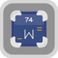 tungstène plat rond coin icône vecteur