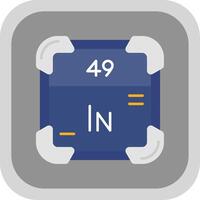 indium plat rond coin icône vecteur