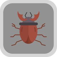 scarabée plat rond coin icône vecteur