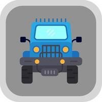jeep plat rond coin icône vecteur