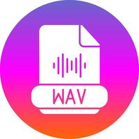 wav format glyphe pente cercle icône vecteur