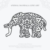 mandala animal. éléments décoratifs vintage. motif oriental, illustration vectorielle. vecteur