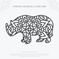 mandala animal. éléments décoratifs vintage. motif oriental, illustration vectorielle. vecteur