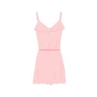 robe d'été rose dans un style bohème, illustration vectorielle dans un style plat vecteur