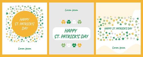 st. patrick's journée. rétro style emblèmes feuille trèfle. typographie. vecteur illustration carte conception